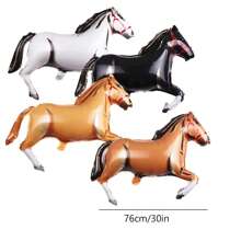 1/4 件白色/黑色/棕色马铝箔气球，农场主题动物气球装饰，适用于生日派对、节日、丰收庆典、返校情人节 - 彩色 - 查看 6