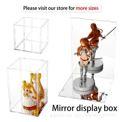 Acrylic Mirror Display Box With Mirror Display Stand, Storage Shelf, Display Cabinet, High Transparency Acrylic Display Box, Suitable For Collections, Figurine Display, Transparent Acrylic Display Box With Mirror Base And Back Mirror, Dust Protection, Suitable For Collectibles, Souvenirs And Figurines. Full Set Glove-Style Doll Box, Display Case, Easy To Assemble, Anti-Pollution, Comes With Gloves, Cleaning Cloth, Acrylic Box, Maintenance Instructions And User Manual.