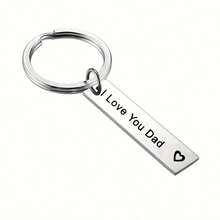 Stainless Steel Keychain With 'I Love You Dad, Mom' Engraved Gift - Mom - View 3