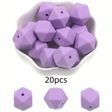 20顆 14mm 六角形矽膠散珠吊飾，適用於項鍊、手鍊 DIY 手作、鑰匙圈製作配件 - 珠 - 查看 27