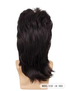 Parrucche alla mullet per uomo ricci castani anni 70 80 per costumi e travestimenti di Carnevale, parrucche retrò per discoteca, punk e rocker