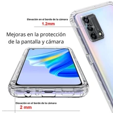 Funda para Oppo A15 A16 A17 A53/A32 A54 A57/A77 360° 2 en 1 Bicolor Protector Difuminado Transparente Uso Rudo - transparente - Ver 2
