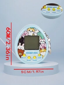 Electronic Virtual Pet Keychain, Retro Mini Handheld Game Console For Kids, Novelty Toy Holiday Gift - Multicolor - View 2