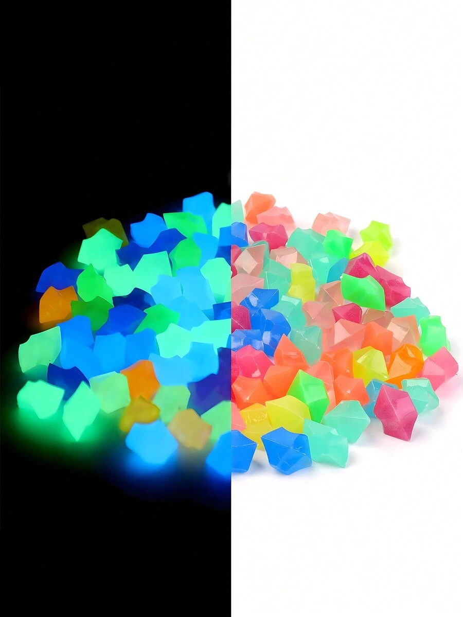 100/200/400入組-小巧人造發光樹脂石頭，適用於水族箱魚缸裝飾，四季通用 - 八角岩石 - 查看 1