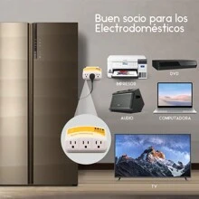 SHIXIONG Protector de voltaje de 3 tomas, 1440W, 120V, 12A, Protege contra sobretensiones de alto y bajo voltaje, Supresor de picos para Refrigerador, Congelador, Lavadora, TV, Microondas, Aire acondicionado - Tipo de Enchufe B USA (110-127V) - Ver 3
