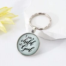 1pc I Am A Child Of God Keychain Metal_yythk - Silver - View 6