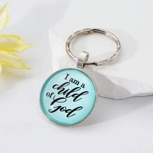 1pc I Am A Child Of God Keychain Metal_yythk - Silver - View 9