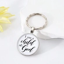 1pc I Am A Child Of God Keychain Metal_yythk - Silver - View 7