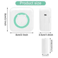 Mini Sticker Printer, Portable Printer For Phone, Mini Thermal Printer For Customized Sticker, Wireless Photo Printer For Phone, Pocket Label Printer For Memo Study Note (10 Roll Paper, Pink) - Teal Printer With 10 Rolls White Sticker - View 3