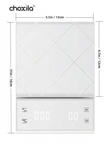 choxila 1个白色电子咖啡秤，带定时器，3公斤/0.1克高精度意式浓缩咖啡秤，带液晶显示屏，USB充电/电池供电，厨房秤，适用于手冲咖啡、茶叶、珠宝等（不含电池），返校季必备 - 電子秤 - 查看 11