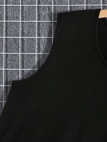 Summer Matching Printed Vest And Shorts Set For Men, 2pcs/Set Fashion Outfits - Black - View 6