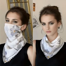 Summer Outdoor Sunshade Mask Women's Cycling Breathable Hanging Ear Veil Embroidery Full Face Mask Neck Gaite Ski Masks - Multicolor - View 10