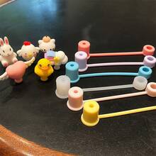 6入組3D可愛動物彩虹防塵矽膠吸管套，適用於10毫米/0.4英寸吸管，40oz/30oz/20oz杯子（由矽膠製成，不是PVC） - 彩色 - 查看 5