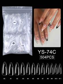 504 stks/zak Nieuw Ontwerp Druk Op Nagels Verlenging Dunne Vouw Naadloze Waterdruppel Nagels Verlenging Nep Nagels