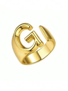 4 piezas/juego de anillos con temática de valentía, concepto de coraje, anillo abierto ajustable unisex, joyería de regalo de uso diario, dorado y plateado - VÍSCERAS - Ver 9