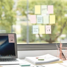 A5 Sổ tay bìa mềm màu đen/Giấy ghi chú màu/Bút bi lăn đen Nhanh khô Bút trung tính Văn phòng phẩm Bộ văn phòng - màu sắc - Xem 8