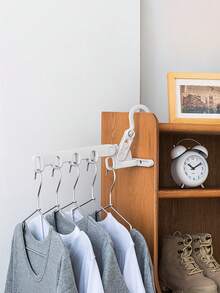 Có thể gập lại Di Động Móc Treo Quần Áo Phơi Móc Treo 5 Lỗ Đa Năng, Dụng Cụ Sấy Đồ Giặt - Màu Xám nhạt - Xem 6