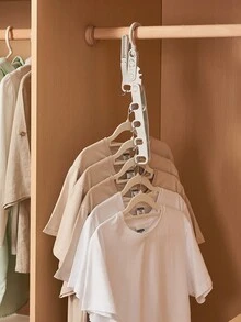 Có thể gập lại Di Động Móc Treo Quần Áo Phơi Móc Treo 5 Lỗ Đa Năng, Dụng Cụ Sấy Đồ Giặt - Màu Xám nhạt - Xem 4