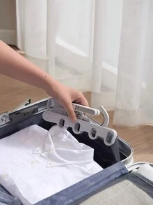 Có thể gập lại Di Động Móc Treo Quần Áo Phơi Móc Treo 5 Lỗ Đa Năng, Dụng Cụ Sấy Đồ Giặt - Màu Xám nhạt - Xem 7