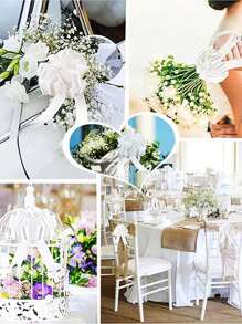 10/20/30/50件白色婚车丝带拉结蝴蝶结礼品包装婚车装饰生日派对用品椅子DIY家居装饰，圣诞节情人节 - 白色 - 查看 9