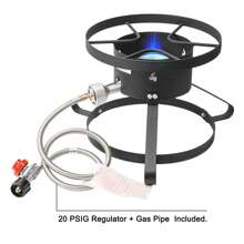 Vivicreate Turkey Fryer, Outdoor Stove, Burner, Camping Fish Fryer,15 Inch Wide With High Pressure Steel Hose, Propane Burner Camp Single Cooking Range, HT-C-0015 - Black - View 8