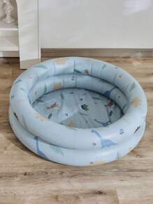 1 件装充气折叠卡通动物恐龙设计婴儿浴盆，户外幼儿熊和兔子游泳池，夏季 - 彩色 - 查看 4