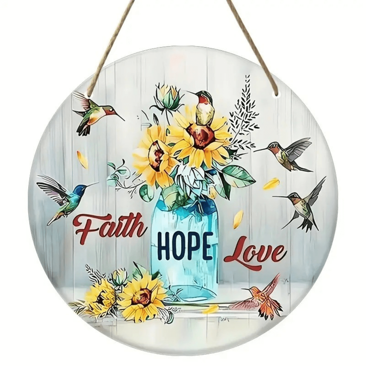 1pc Wooden Circle Sign, Antique Style Round Wood Plaque, Wall Hanging ...