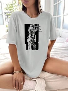 Women T-Shirts - 灰色 - 查看 2