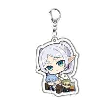 Anime Frieren At The Funeral Acrylic Keychain Frieren Himmel Cartoon Figure Key Chain Chibi Q Version Bag Charm Keyring For Fans - Clear - View 12
