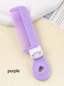 1 件装马卡龙风格儿童梳子，最新日本可爱卡通动物设计（兔子、猫、小鸡、熊）可爱便携梳子，适合婴儿和学生，送给朋友的礼物 - 彩色 - 查看 8