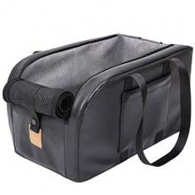 寵物手提袋汽車座位籃四季通用儲物汽車坐墊便攜式寵物手提包 底部防滑透氣網雙面墊內置安全繩，防止寵物逃脫 適用於所有車輛型號 - 黑色 - 查看 5