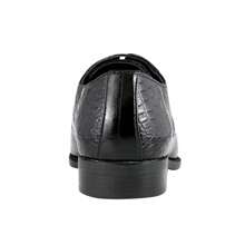 Black Mens Croco Print Dress Shoes Lace Up Exotic Derby Shoes Formal - Black - View 5