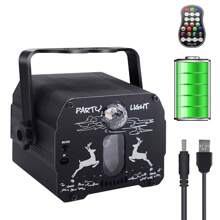Sprachaktivierte 2-in-1 Mini-Laserleuchte mit Fernbedienung, USB-Aufladung, Party-Licht, DJ-Disco-Licht, kostenlose Installation für Zuhause, Party, Geburtstag, Club, Camping, Feiertage, Halloween, Weihnachten Lichtshow