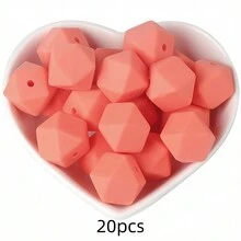 20顆 14mm 六角形矽膠散珠吊飾，適用於項鍊、手鍊 DIY 手作、鑰匙圈製作配件 - 珠 - 查看 31