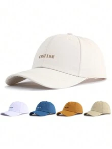 春夏款時尚CRUISE刺繡印花棒球帽，適用於攀登、騎行男女士太陽帽 - 白色 - 查看 1