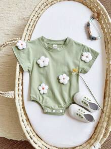 Dünner Bodysuit für Baby-Mädchen mit Cartoon-Muster und Kurzarm, für den Sommer