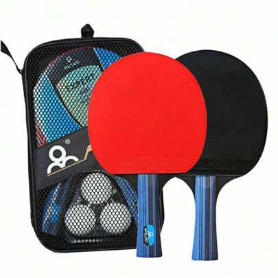 Table Tennis & Ping Pong Paddles And Random Color Balls Set, Ping Pong Set, Ping Pong Paddles Set Of 2, Professional & Recreational Games, 2 Players