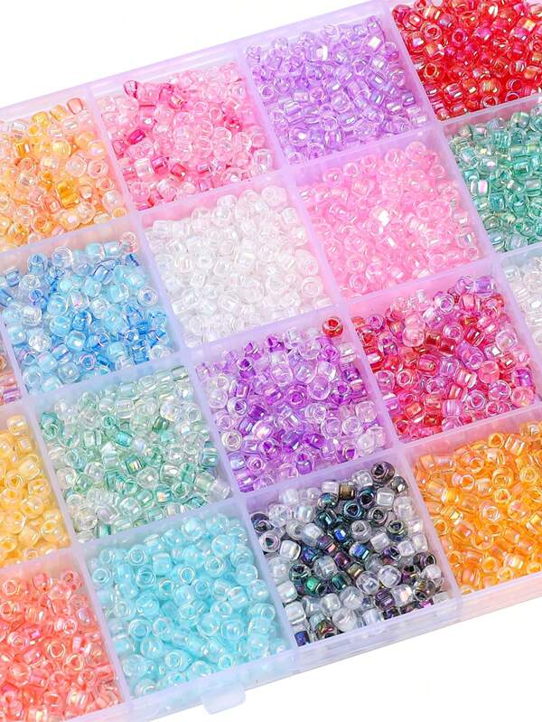 6-Colors 4mm 840pcs Triangular Hole Glass Seed Rice Beads ,Mini Loose Beads, For Handmade DIY Jewelry Making Friendship Bracelets, Necklaces, Crafts