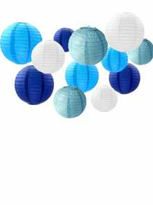 12pcs Party Decoration Paper Lanterns, Foldable Round Hanging Decorations For Birthday Wedding Decor, Back To School Valentine Day