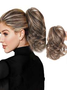10 Inch Claw Ponytail Short Curly Wavy Ponytail Extensions Synthetic Clip In Hair Extensions Elegant For Daily Use Hair Accessories - Piano Color - View 2