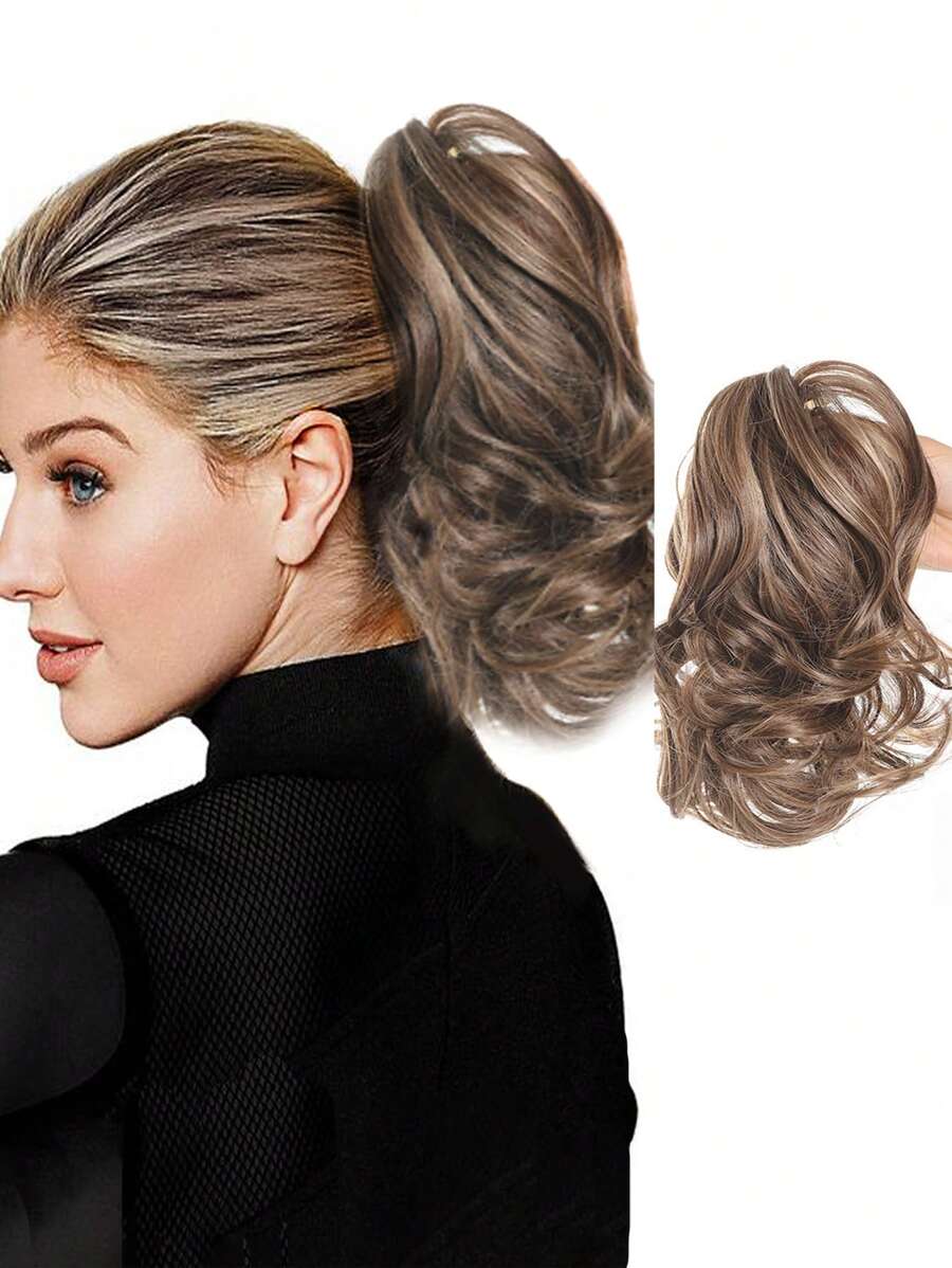 10 Inch Claw Ponytail Short Curly Wavy Ponytail Extensions Synthetic Clip In Hair Extensions Elegant For Daily Use Hair Accessories