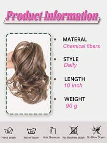 10 Inch Claw Ponytail Short Curly Wavy Ponytail Extensions Synthetic Clip In Hair Extensions Elegant For Daily Use Hair Accessories - Piano Color - View 5