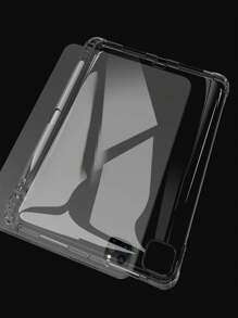 1 件透明 TPU 全边硅胶软保护壳带铅笔槽，减震角气垫兼容 iPad - 無色 - 查看 6