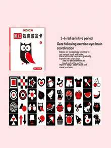 Black And White Flash Cards, Visual Stimulation Cards For Early Learning, Color Tracking And Puzzle Toy For BabiesSchool, Student,Stationery,School Supplies - Multicolor - View 13