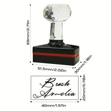 Reproduce Your Handwriting Signature - Customizable Self-Inking Signature Stamp With Multiple Sizes, Use It To Stamp Invitations, Documents, Cards, Bags, Etc. Design Can Be Customized Multi-Functional Workers For Anniversaries, For Birthdays, For Weddings, For Christmas, For Winter, For Fall/Autumn, For School, For Business/Work/Office Back To School - Black - View 7