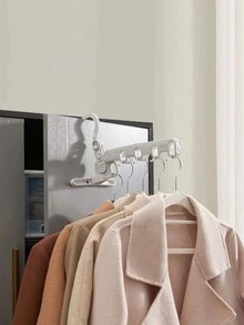 Có thể gập lại Di Động Móc Treo Quần Áo Phơi Móc Treo 5 Lỗ Đa Năng, Dụng Cụ Sấy Đồ Giặt - Màu Xám nhạt - Xem 9