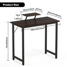 Schreibtisch Klein, Computertisch, Einfacher Moderner PC Tisch, Mit Abnehmbarem Höhenerhöhungsbügel, Geeignet für Büro, Wohnzimmer, Zuhause