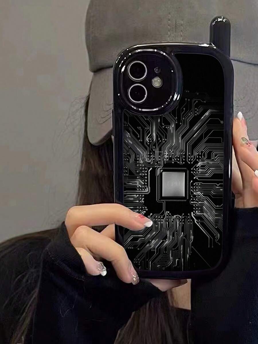 1 Vỏ điện thoại sơn cá nhân có thiết kế mới với bảng mạch và đồ họa CPU Tương thích với Apple IPhone 15 Pro Max, Lớp hoàn thiện bóng, Vỏ bảo vệ chống rơi và trầy xước Tương thích với IPhone 14 Pro Max, IPhone 13, IPhone 12, IPhone 11 (Ốp mềm), IPhone XR, IPhone XS Max, IPhone 7/8 Plus - Nhiều màu - Xem 1