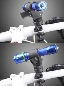 1pc Bicycle Light Holder Clamp 360 Degree Rotation Flashlight Mount Bracket For Front Light, Mountain Bike Riding Accessory - Black - View 6