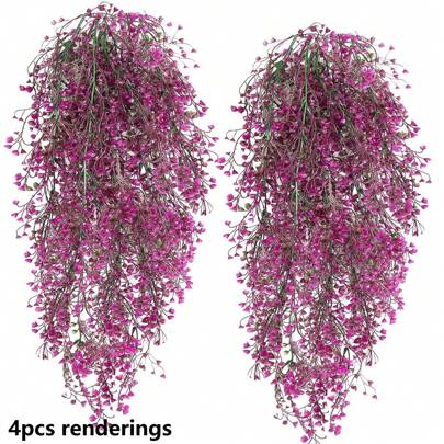 4pcs/2pcs/1pack Artificial Hanging Plants Vine Faux Greenery Garland Fake Ivy For Home Indoor Outdoor Garden Wedding Party Decoration